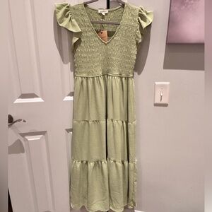 Blu Pepper Sage Smocked Dress
